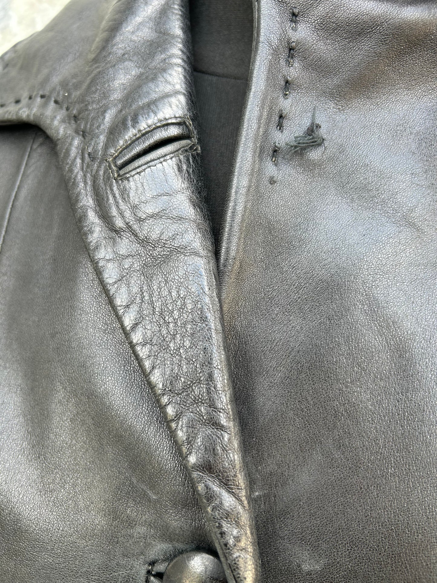 90s black leather coat uk 8