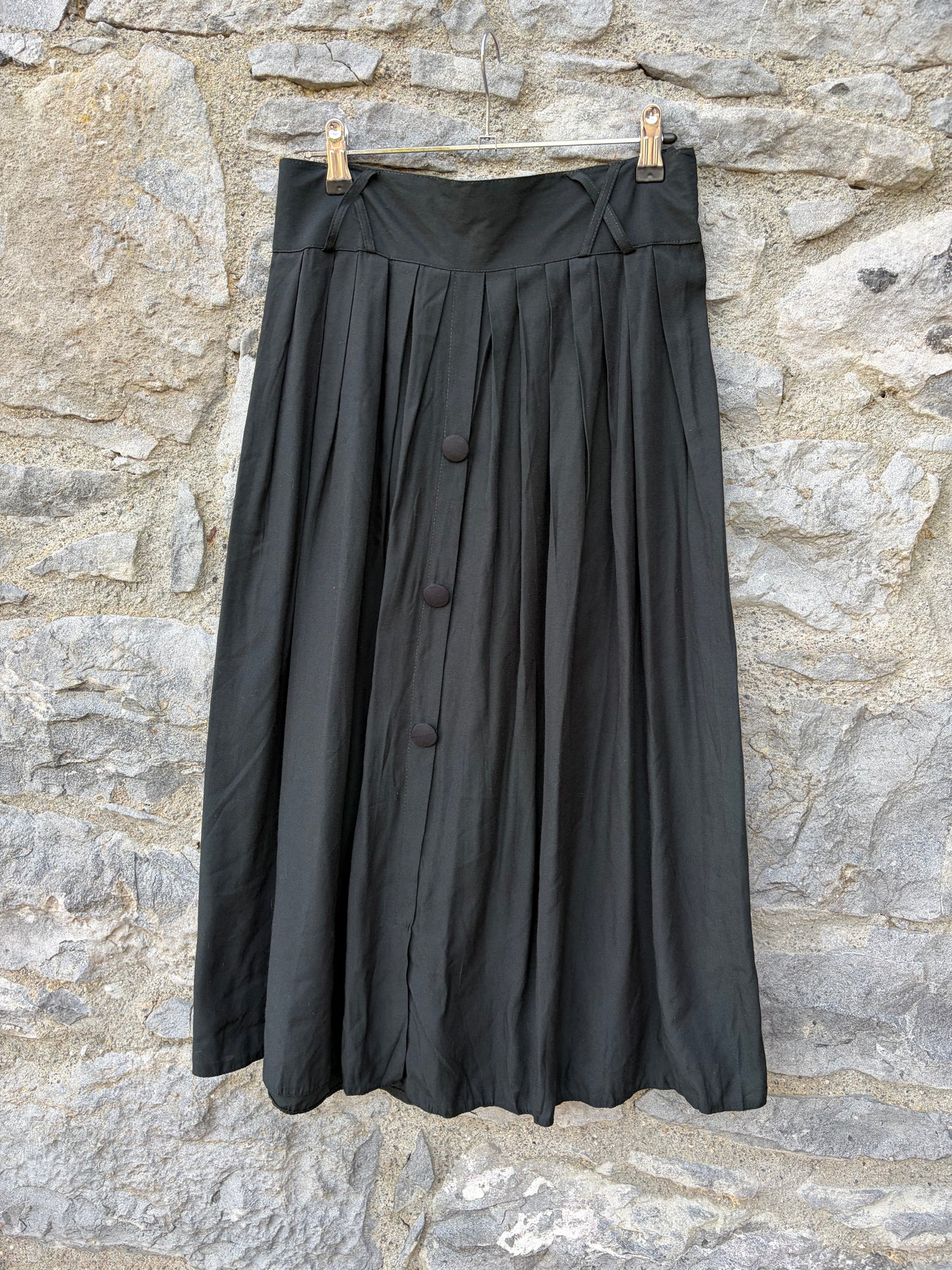 80s black button up skirt uk 10-12