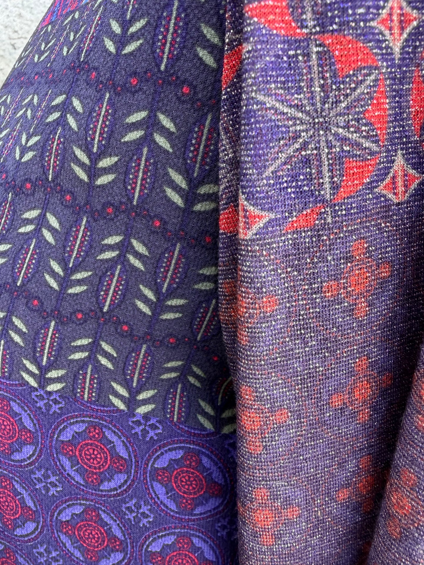 Purple patterned mesh tunic uk 8-10