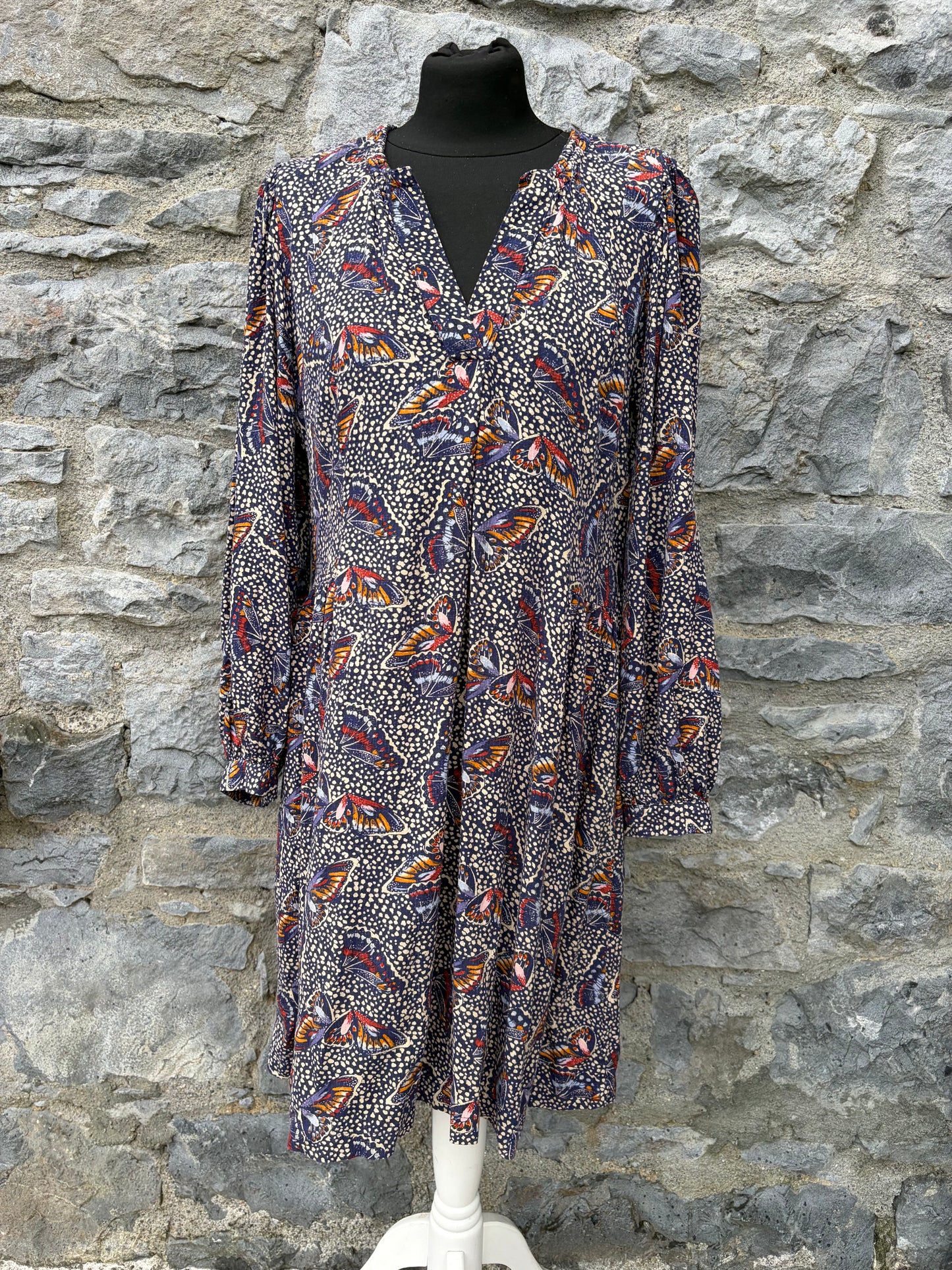Anona butterfly-print swing dress uk 12