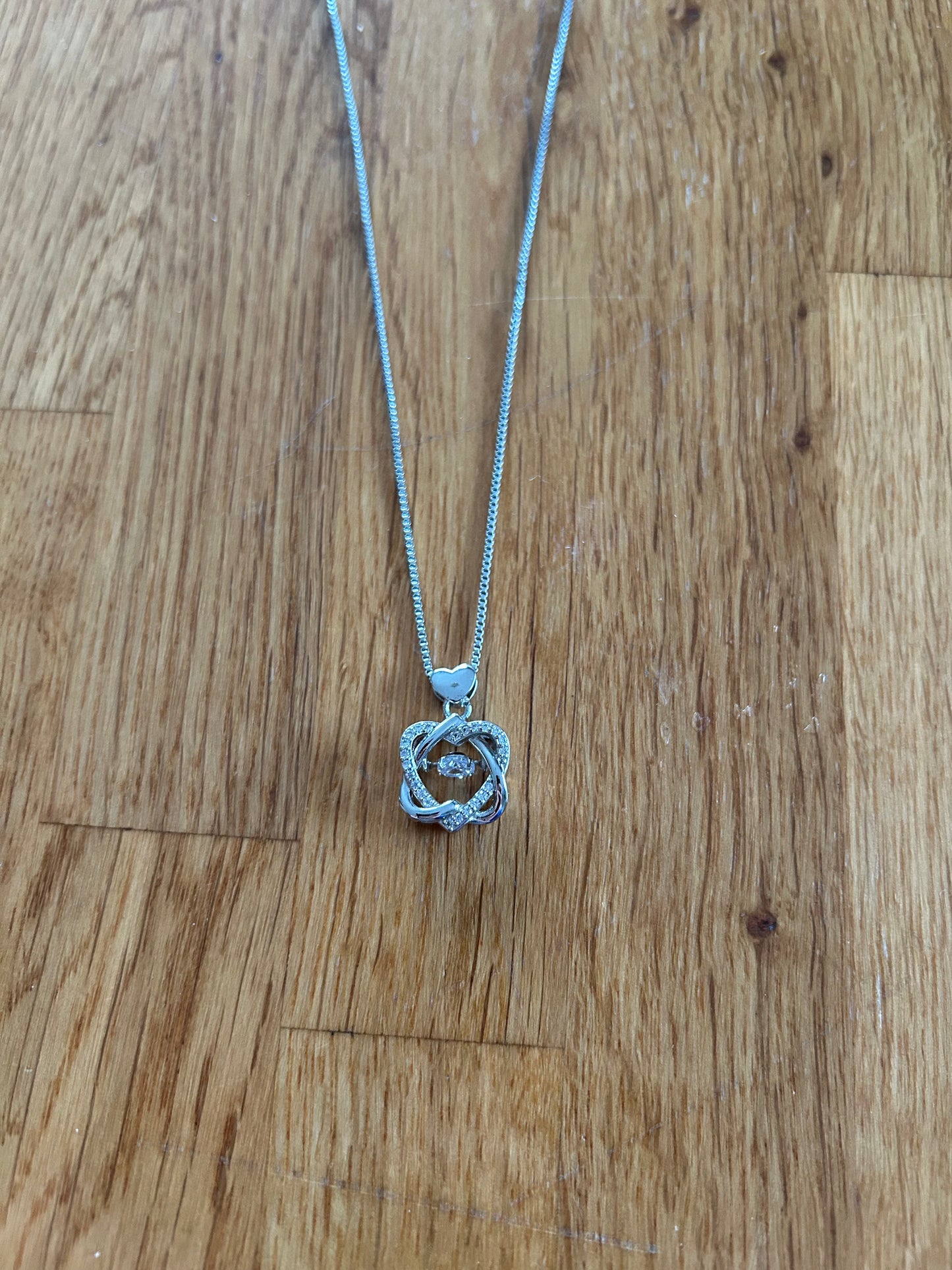 Silver zircon necklace