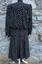 Load image into Gallery viewer, 80s feathers black dress uk 12-14
