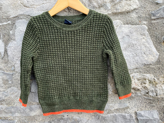 Green honeycomb jumper  18m (86cm)