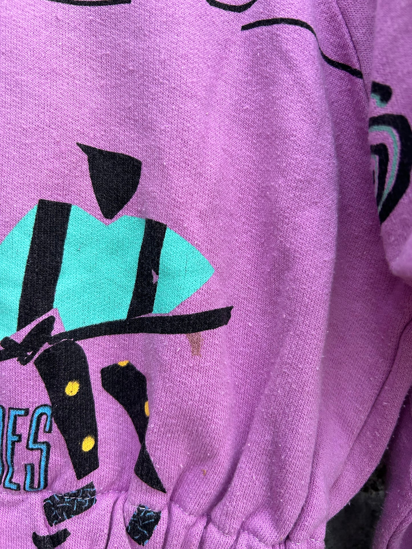 80s pink abstract cropped hoodie  6-7y (116-122cm)