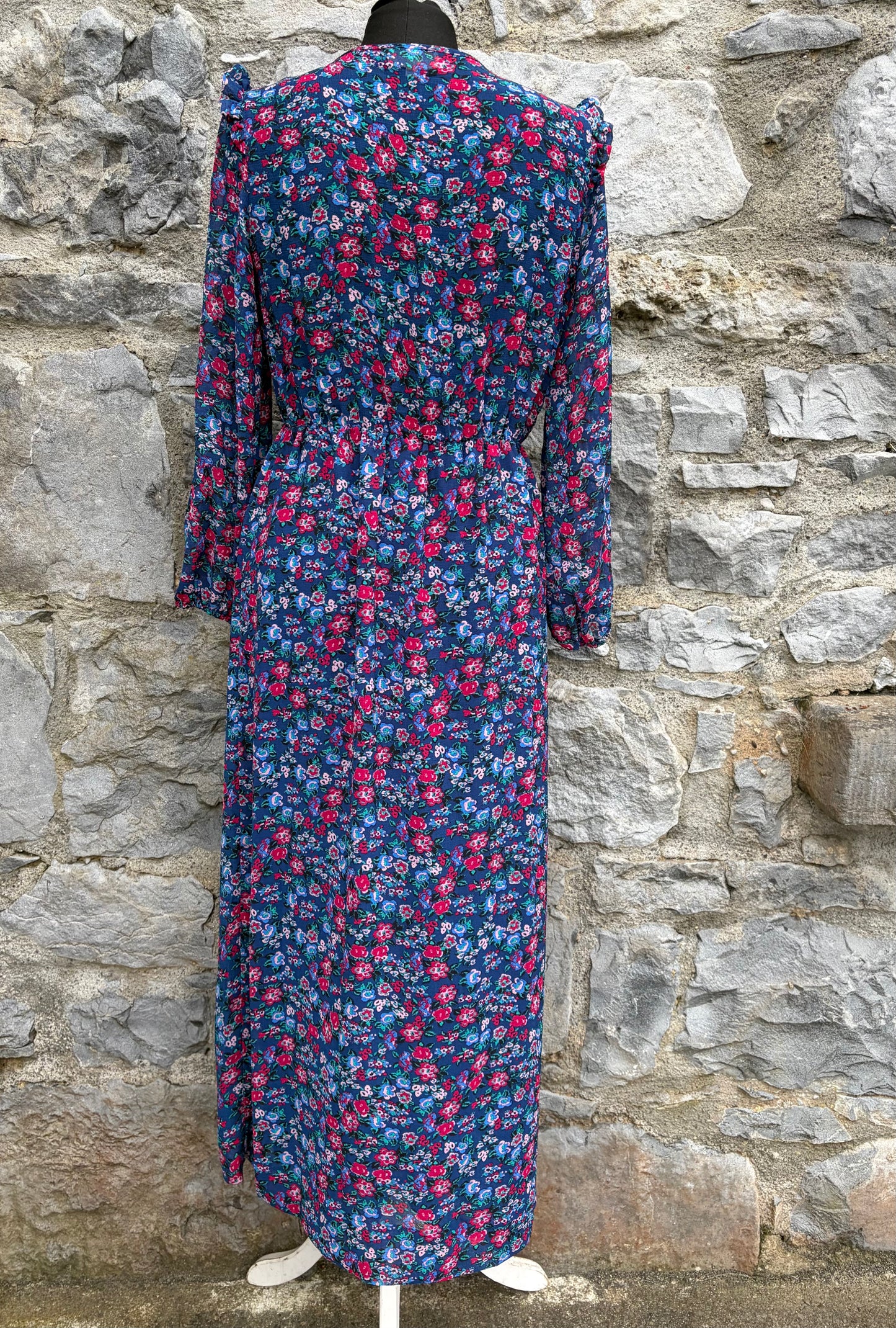 Pink flowers blue dress uk 10
