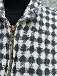 90s grey check zipped shirt S/M
