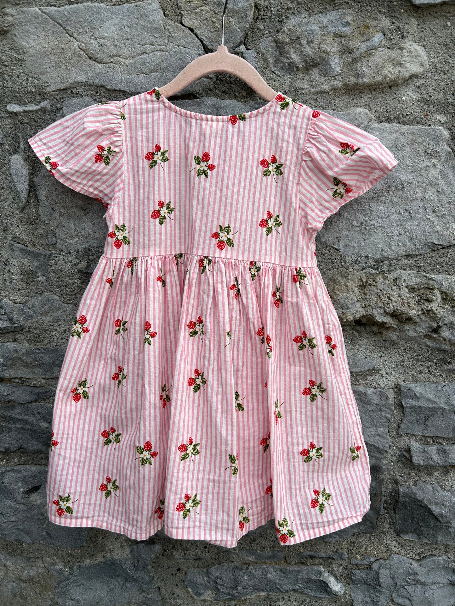 Strawberry red stripy dress  2-3y (92-98cm)
