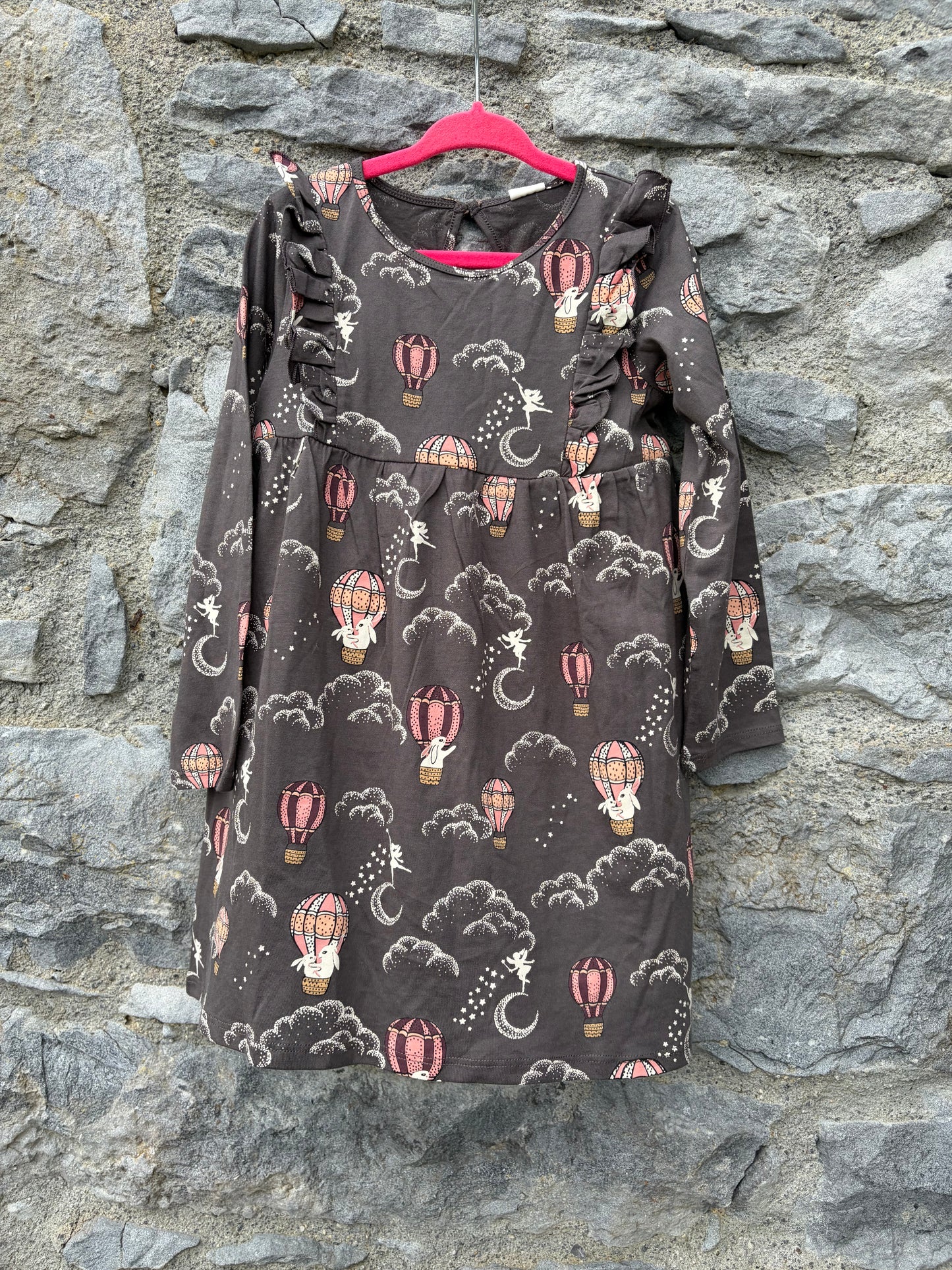 Bunnies in the air balloons dress  3-4y (98-104cm)