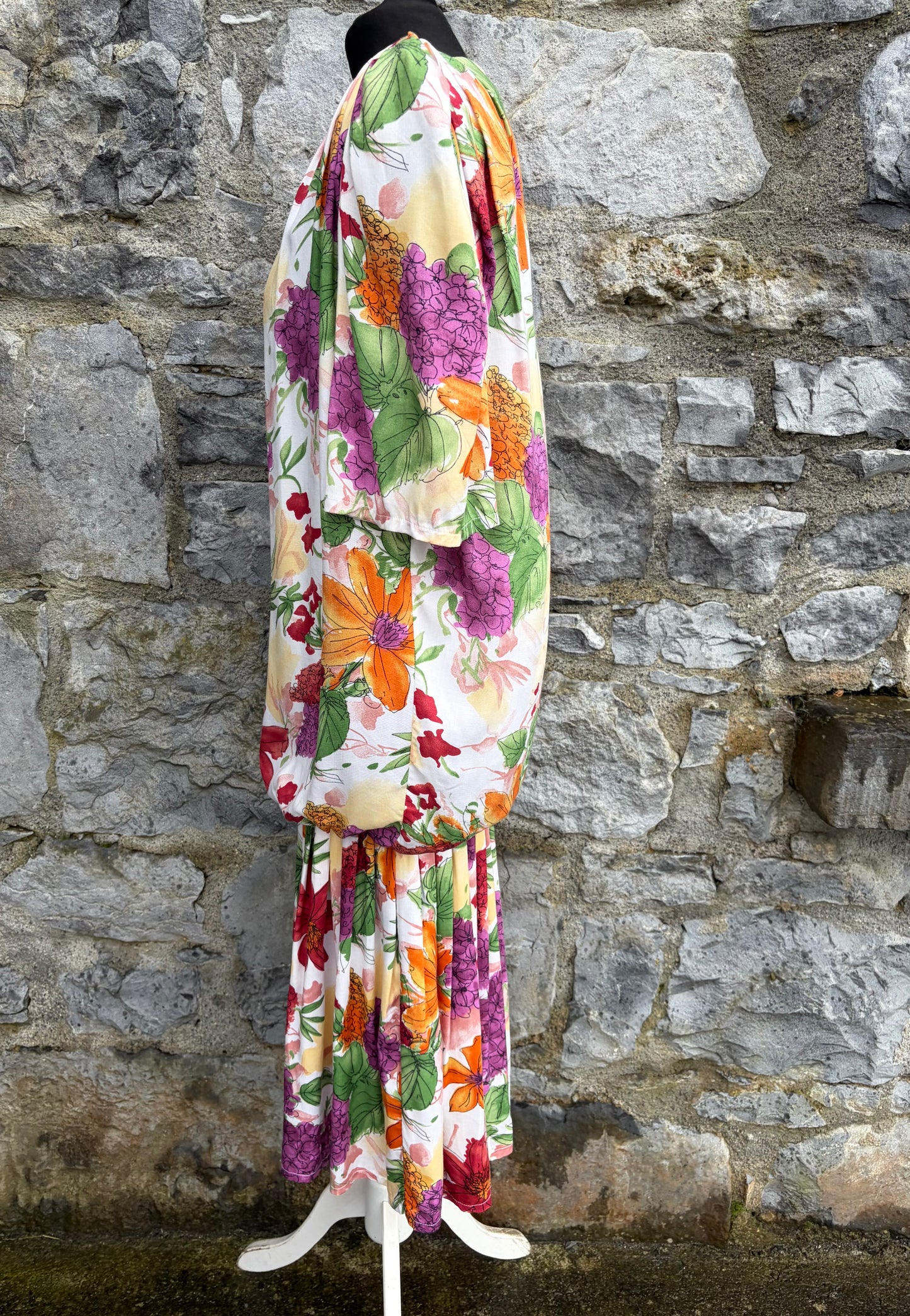 80s flowers low waist dress uk 8