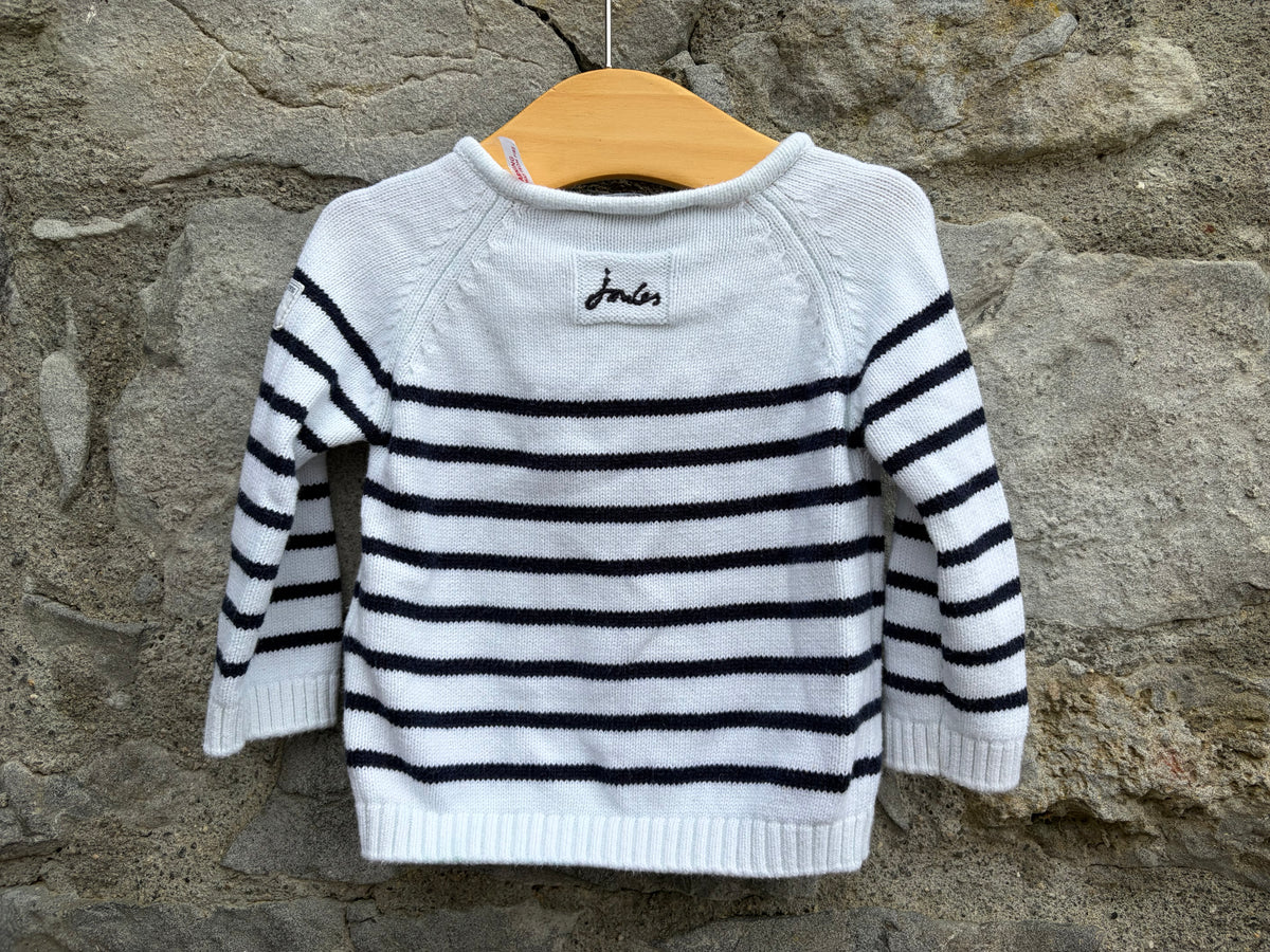 White stripy jumper 3-6m (62-68cm)