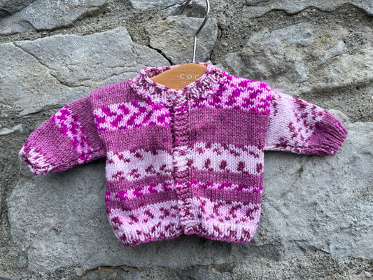 Pink cardigan  Prem 2 (3.5 - 5.5lb)