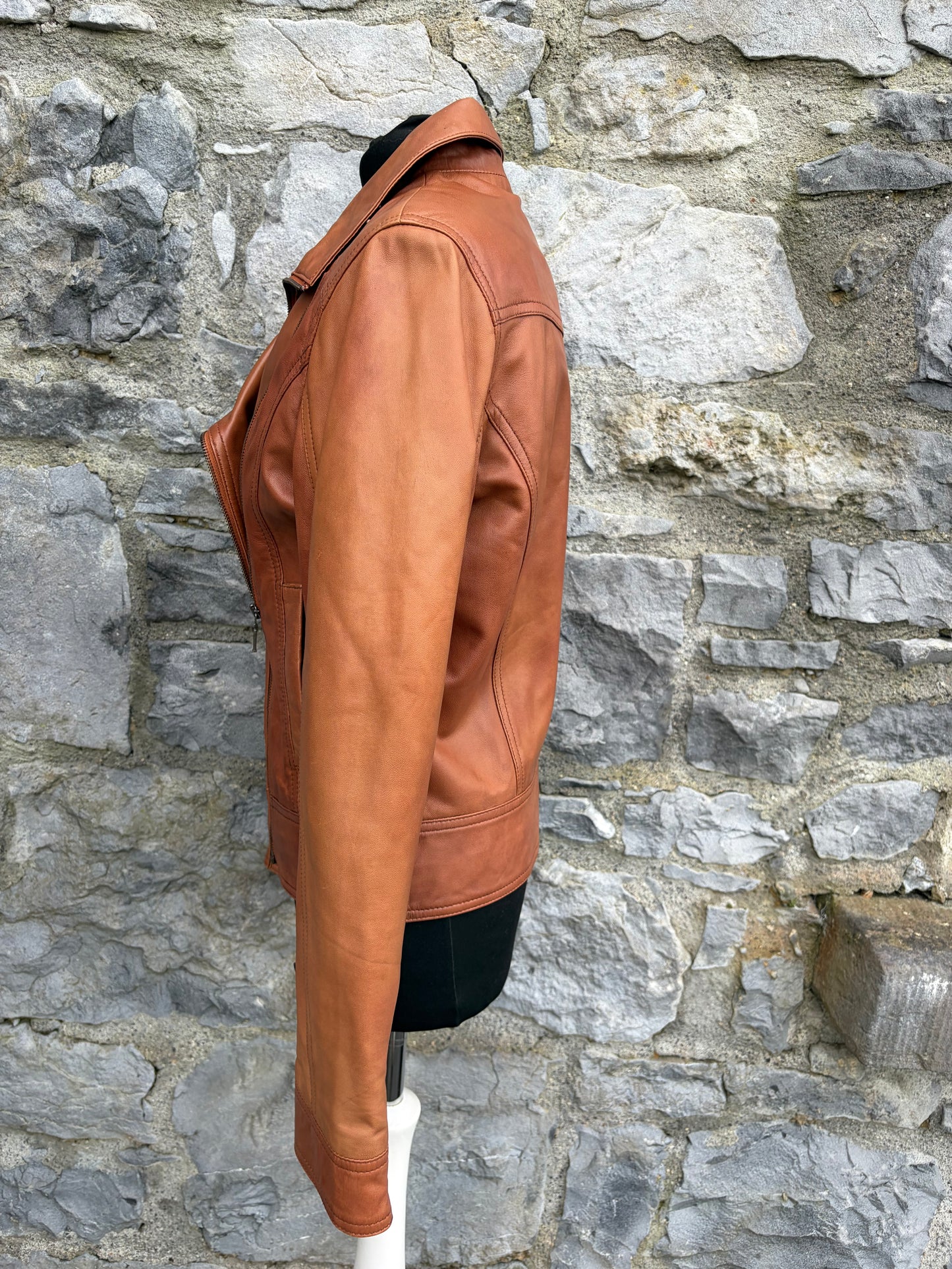 90s brown leather jacket uk 8-10