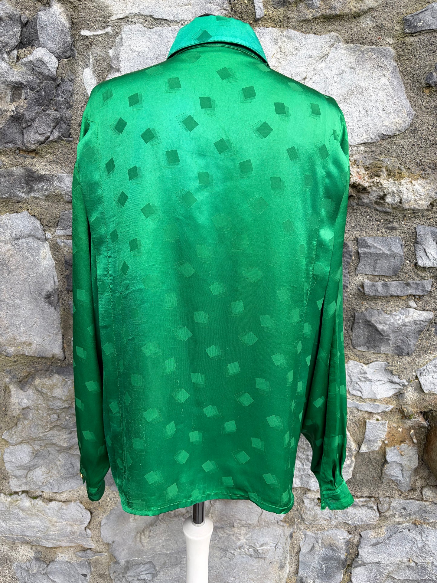 80s green blouse uk 16-18