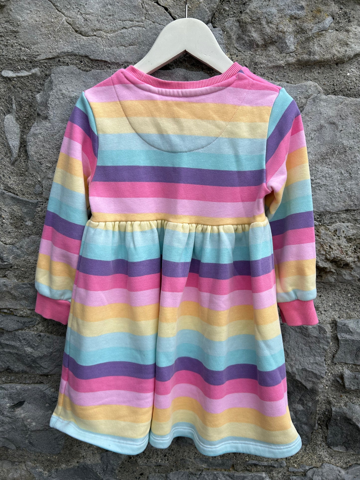 Rainbow stripes sweat dress  2-3y (92-98cm)