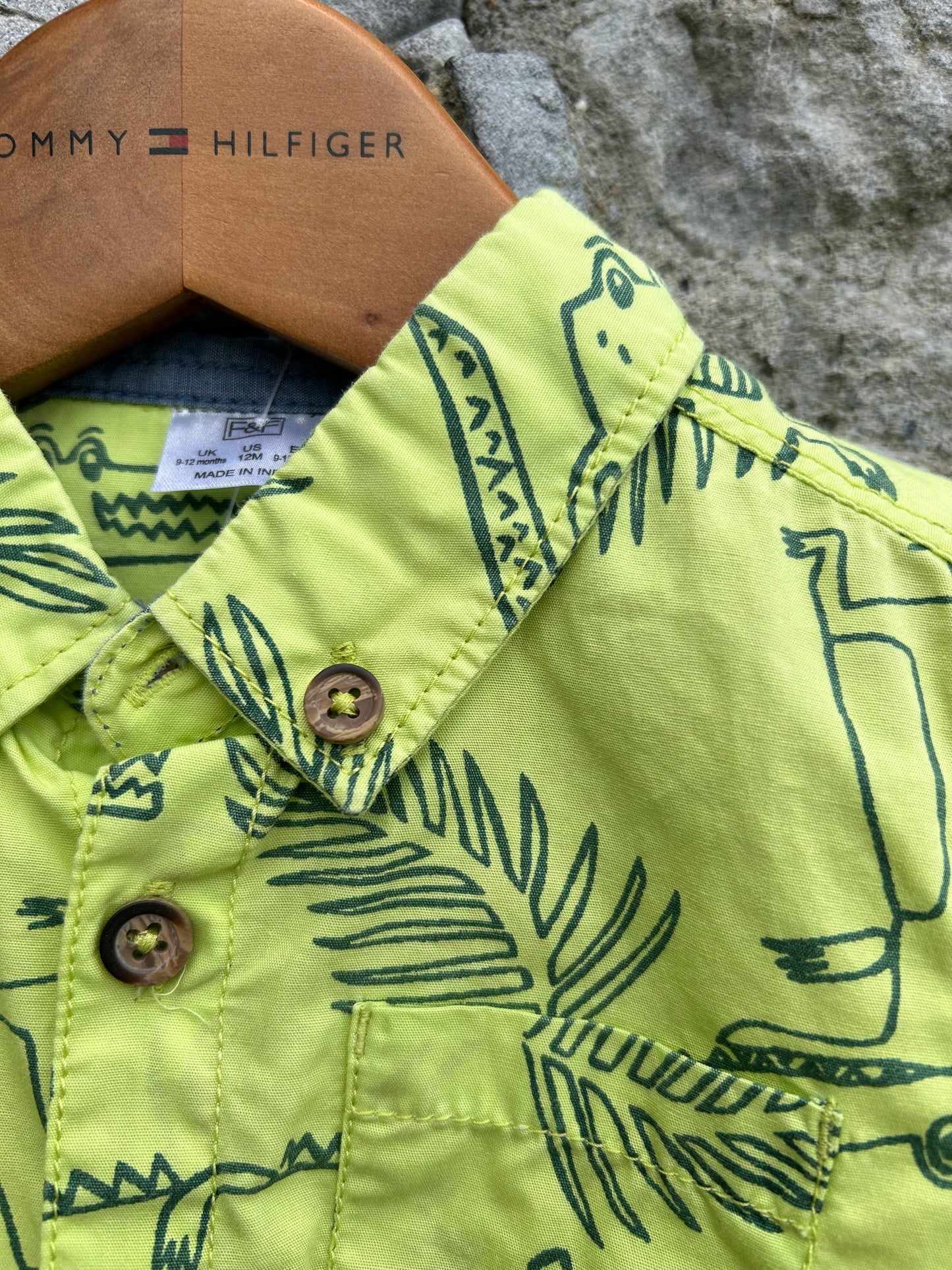 Aligators lime shirt  9-12m (74-80cm)