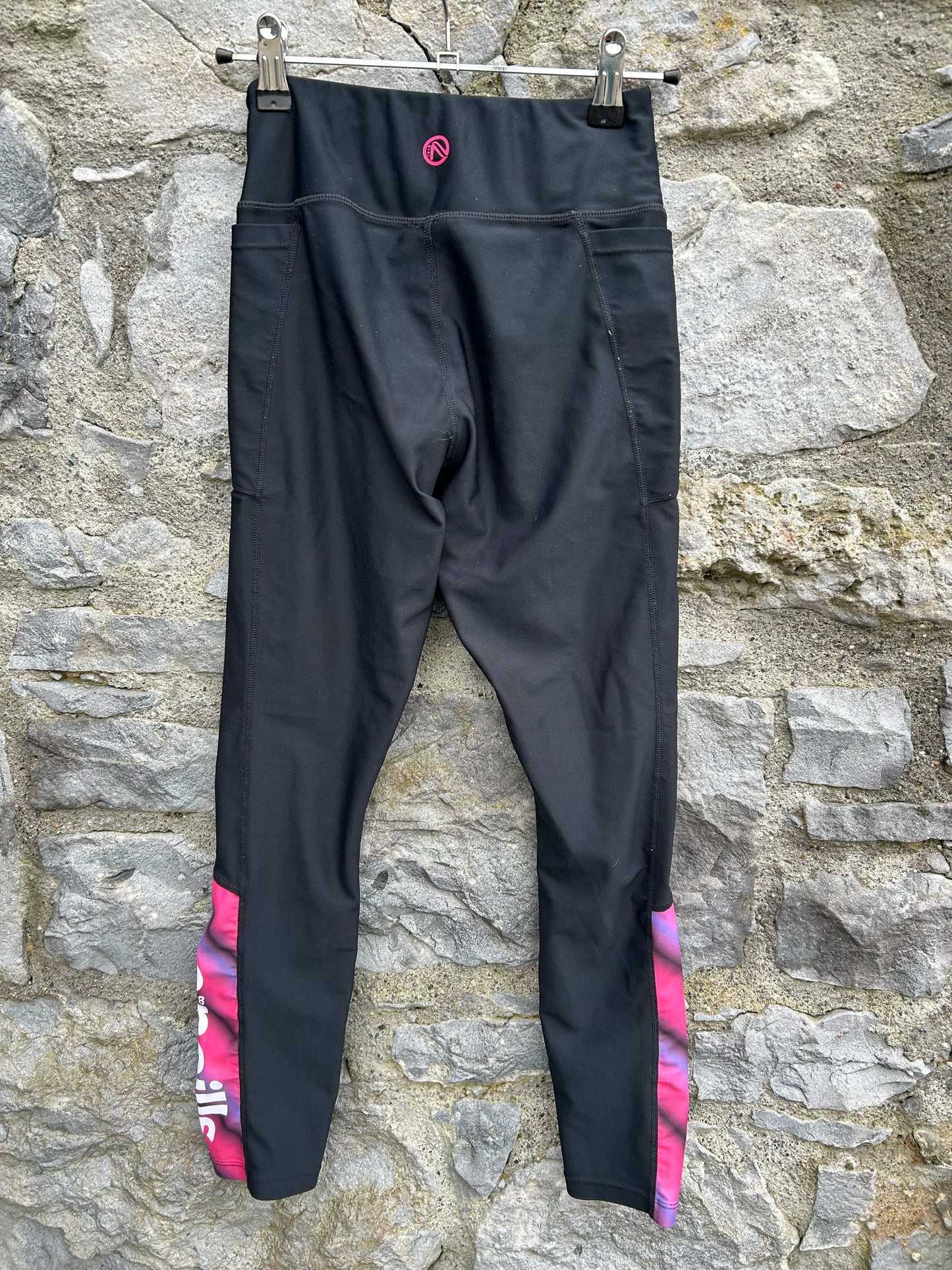 Black&purple leggings label 13y (158cm)