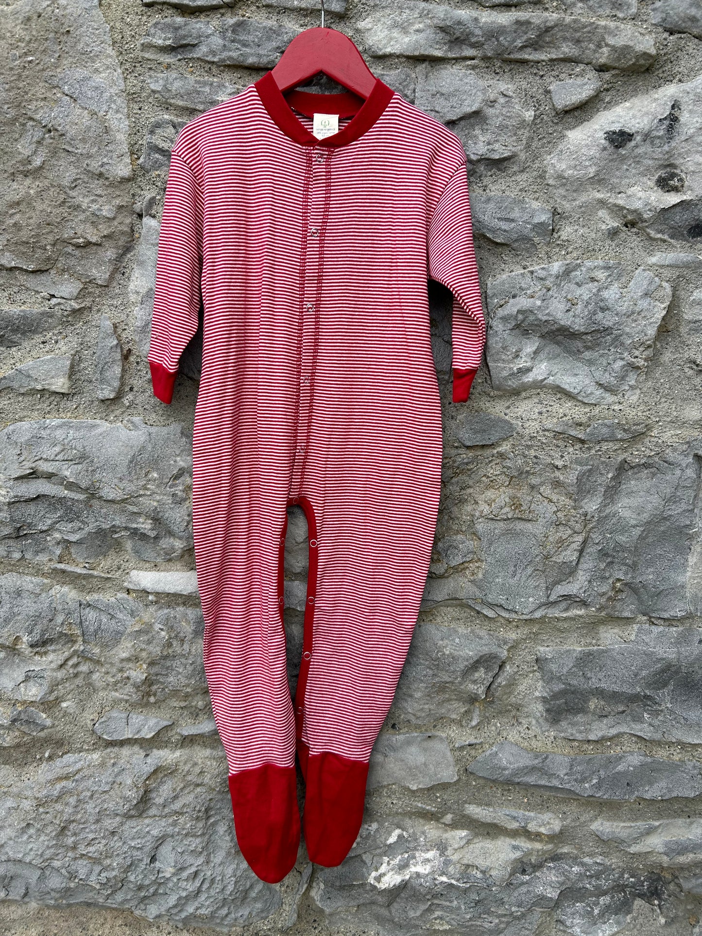 Red stripy onesie  18-24m (86-92cm)