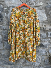 Load image into Gallery viewer, Brown&amp;yellow flowers dress  11-12y (146-152cm)
