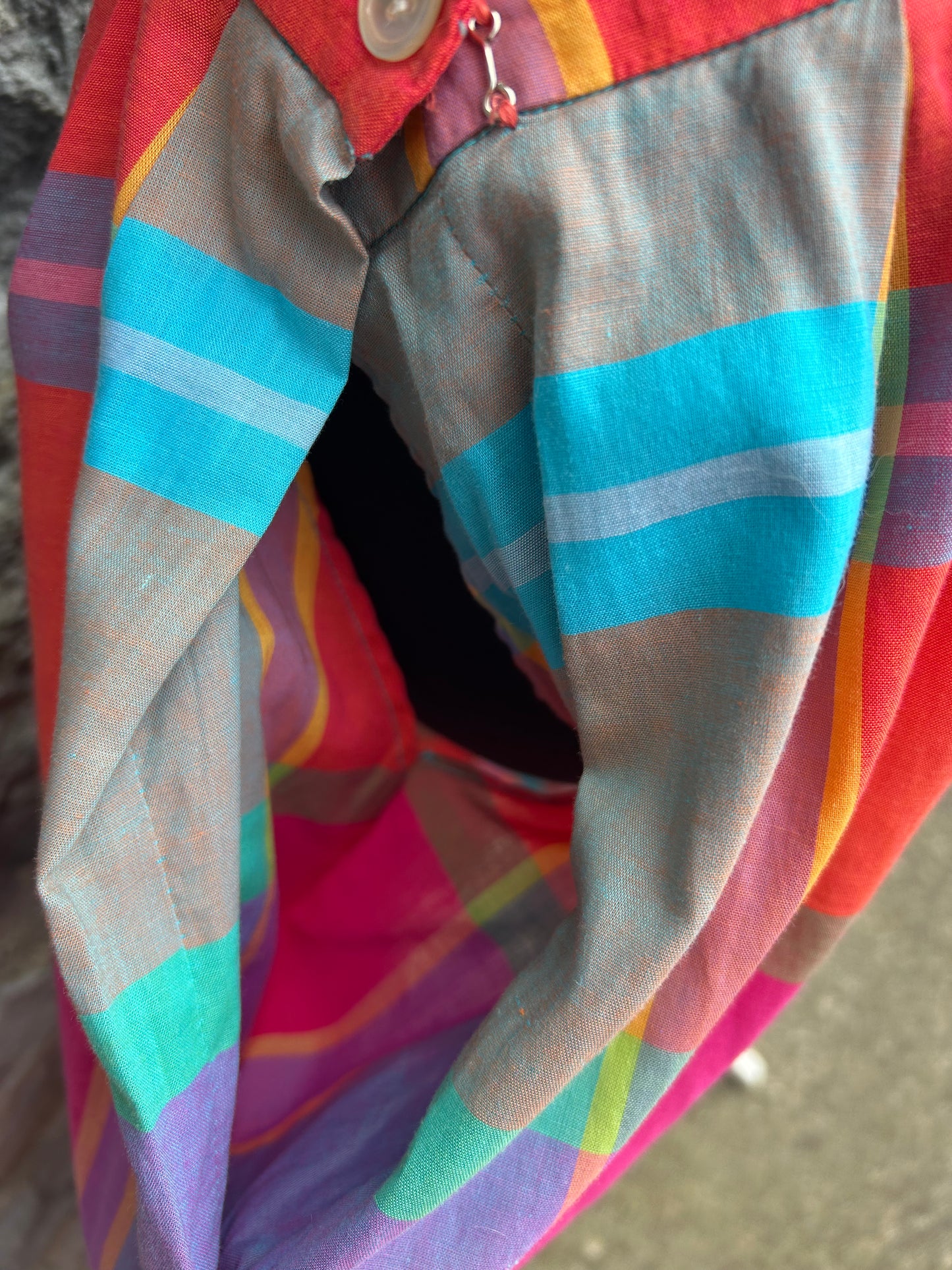 80s colourful check skirt uk 10