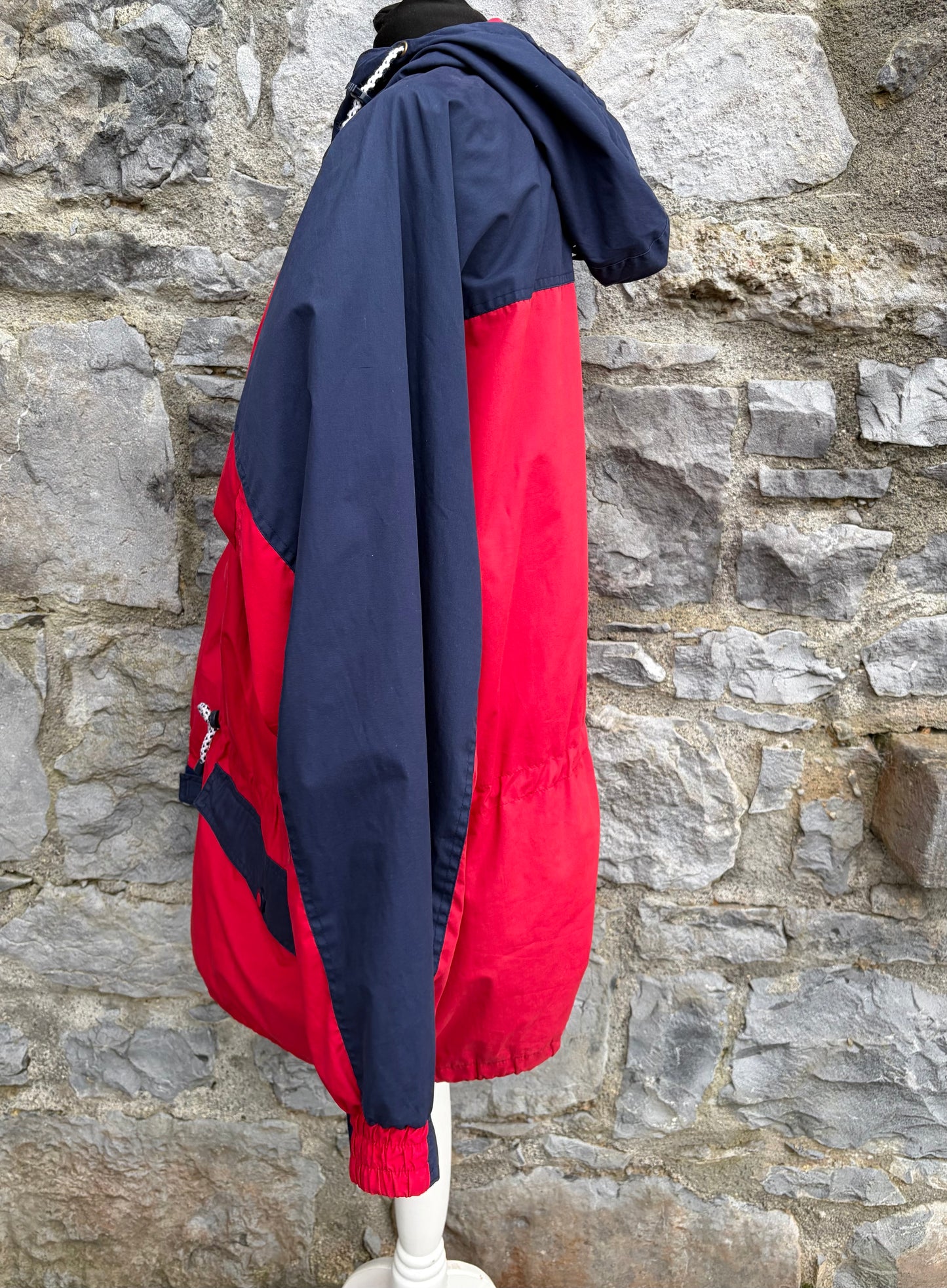 80s Red&navy half zip windbreaker  Large