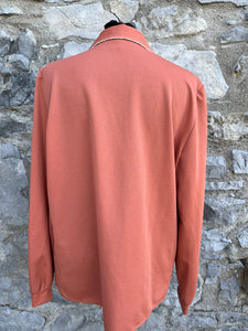 80s brown blouse uk 14-16