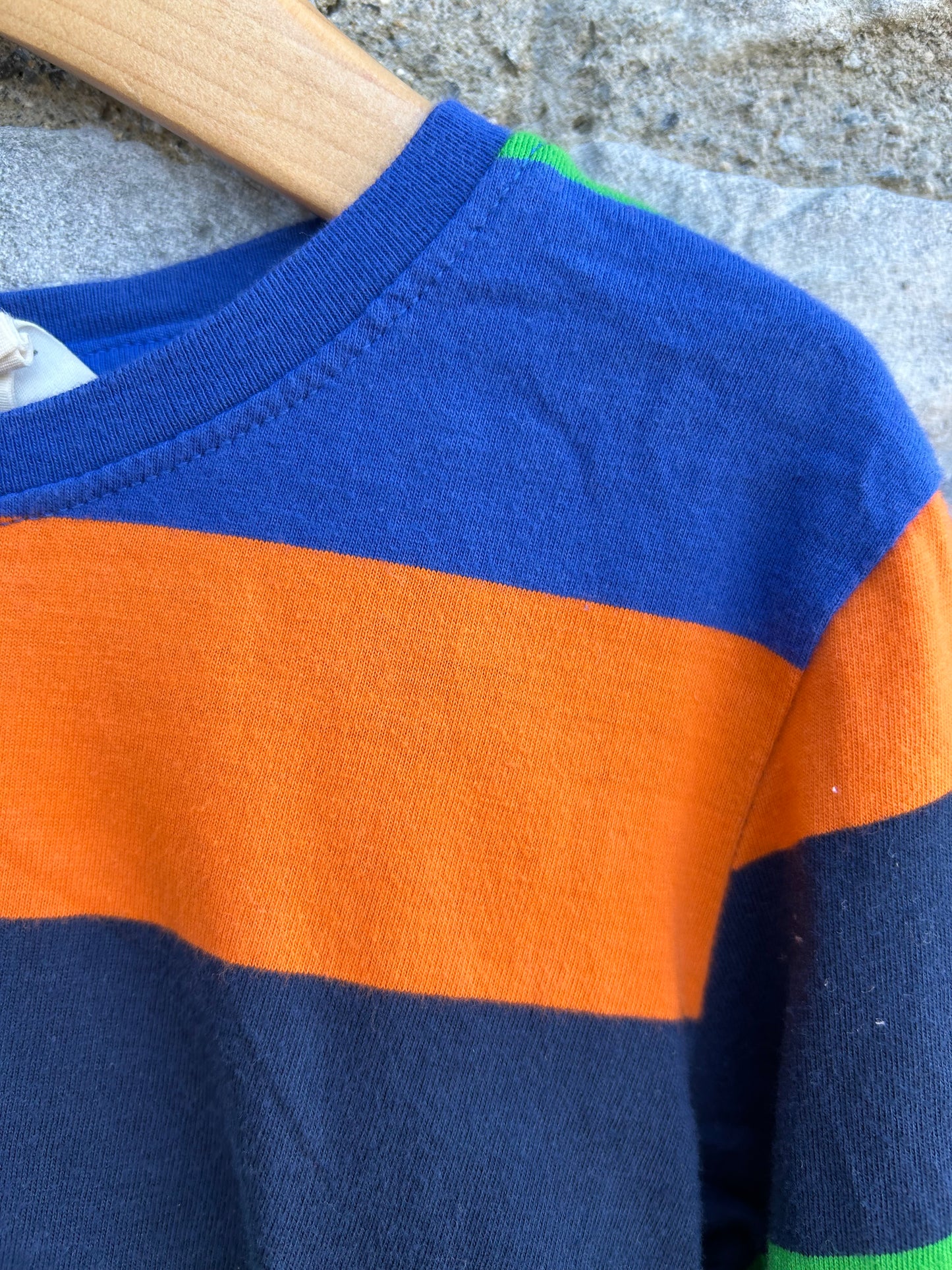 Blue&orange stripy top 2-4y (98-104cm)