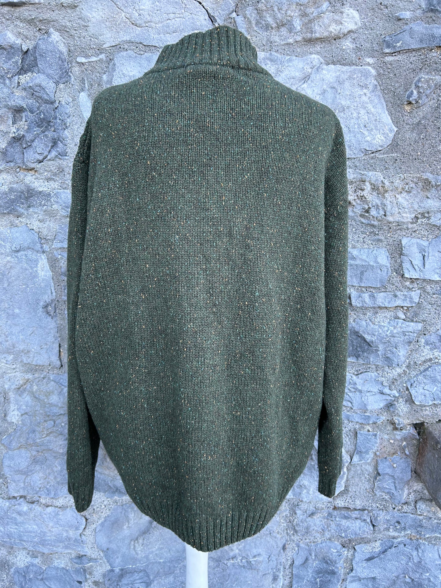 Dark green melange jumper L/XL