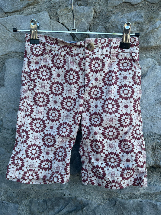 Maroon mandala pattern shorts  4y (104cm)