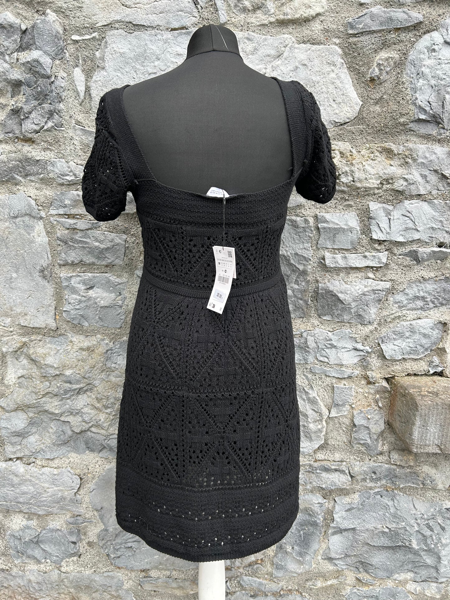 Black pointelle dress uk 8-10