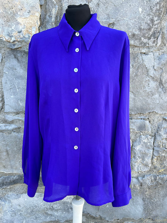 90s sheer blue shirt uk 12