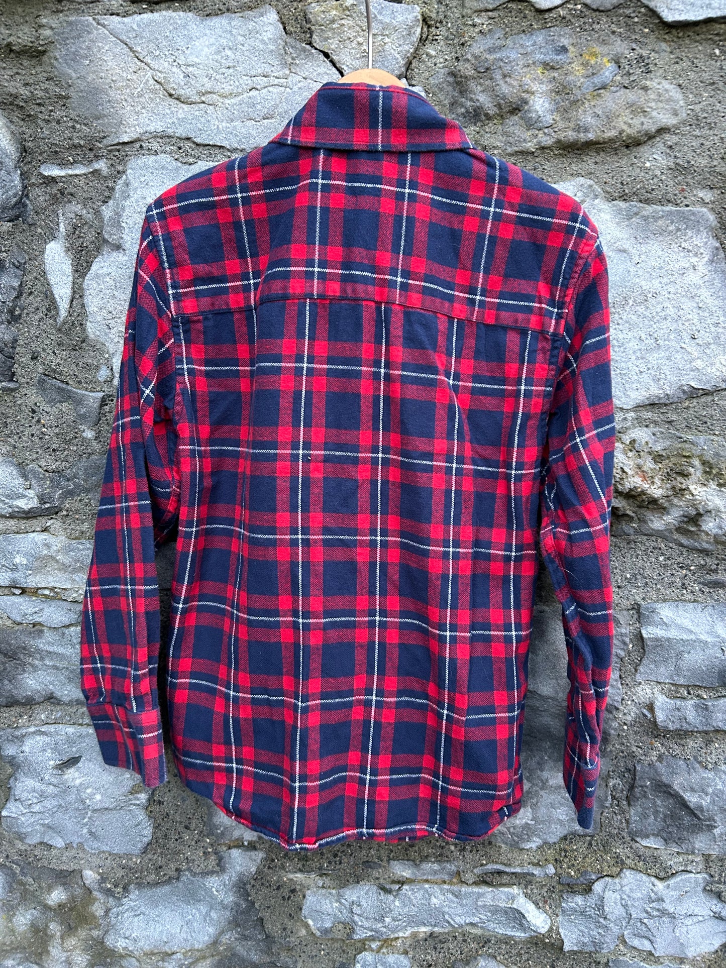 Navy&red check shirt 9-10y (134-140cm)