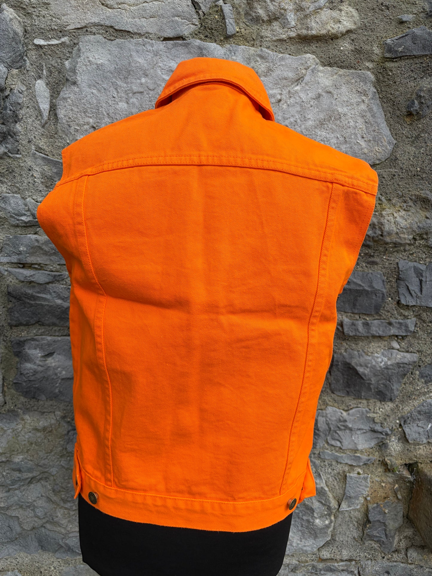 90s orange denim gilet uk 8