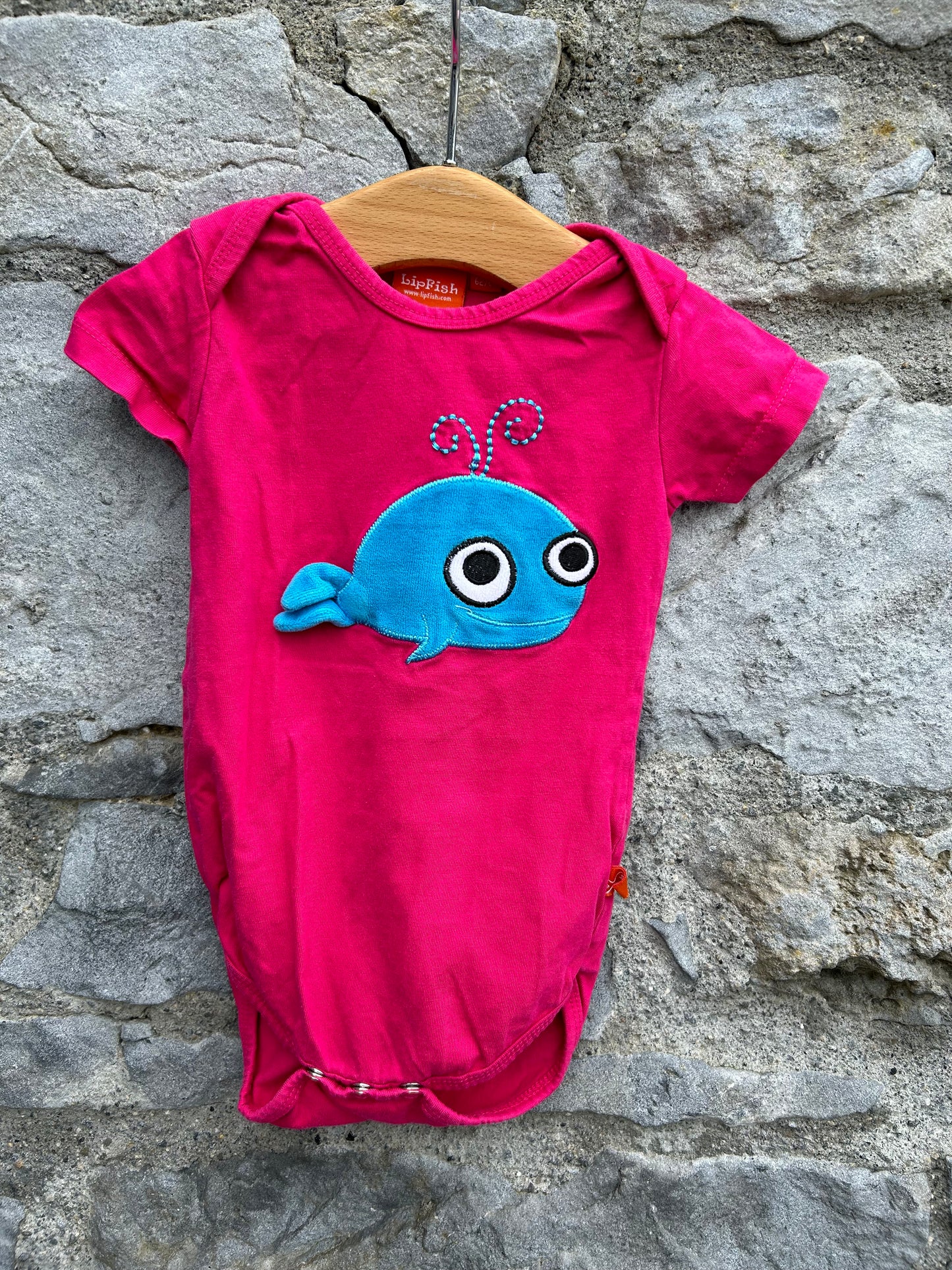 Whale pink vest  3-6m (62-68cm)