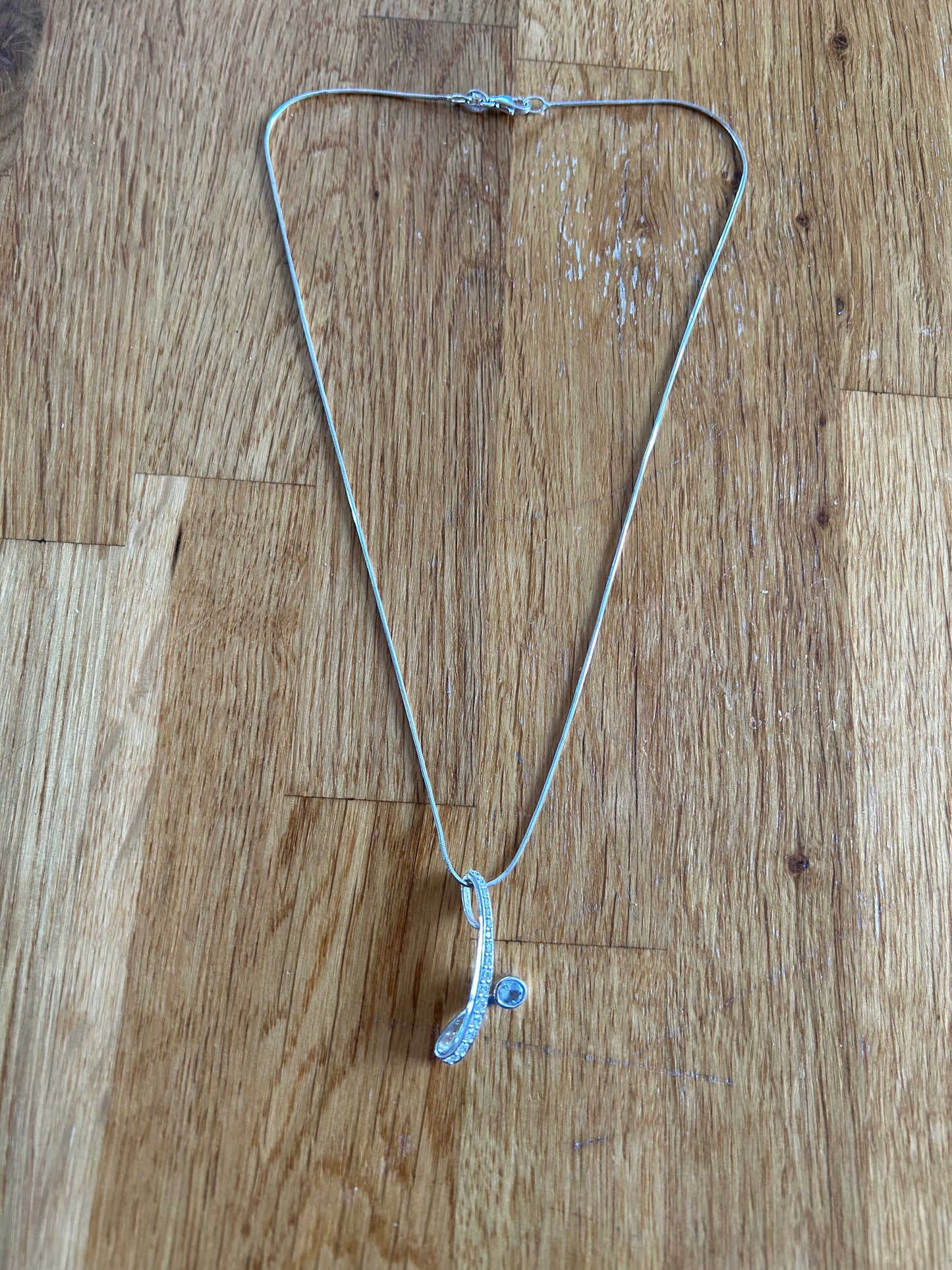 Silver&zircon necklace