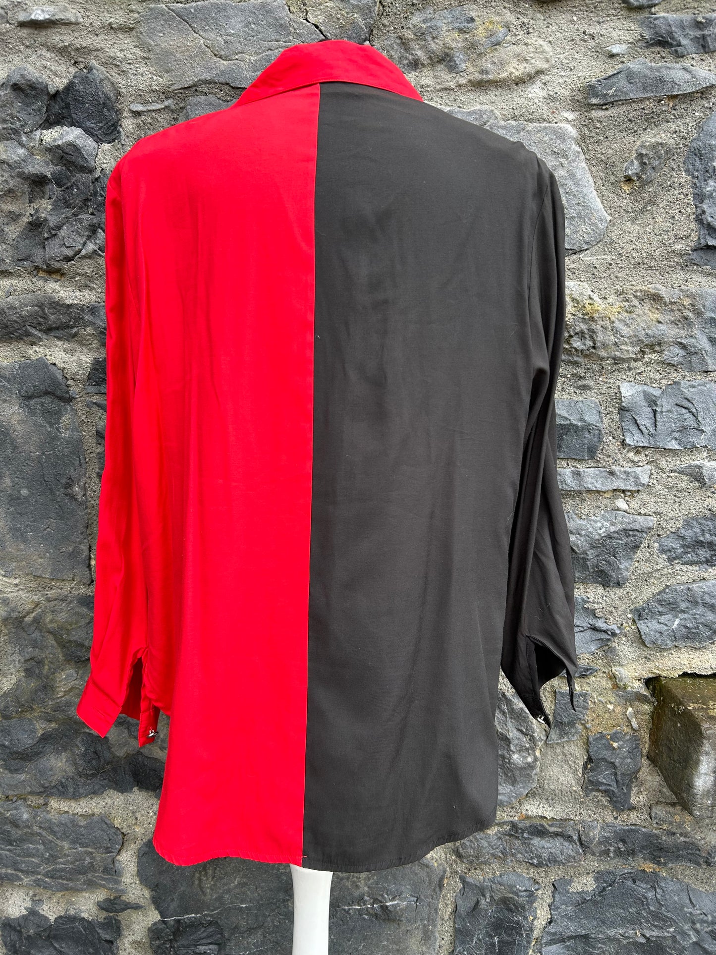 80s red&black shirt uk 16-18