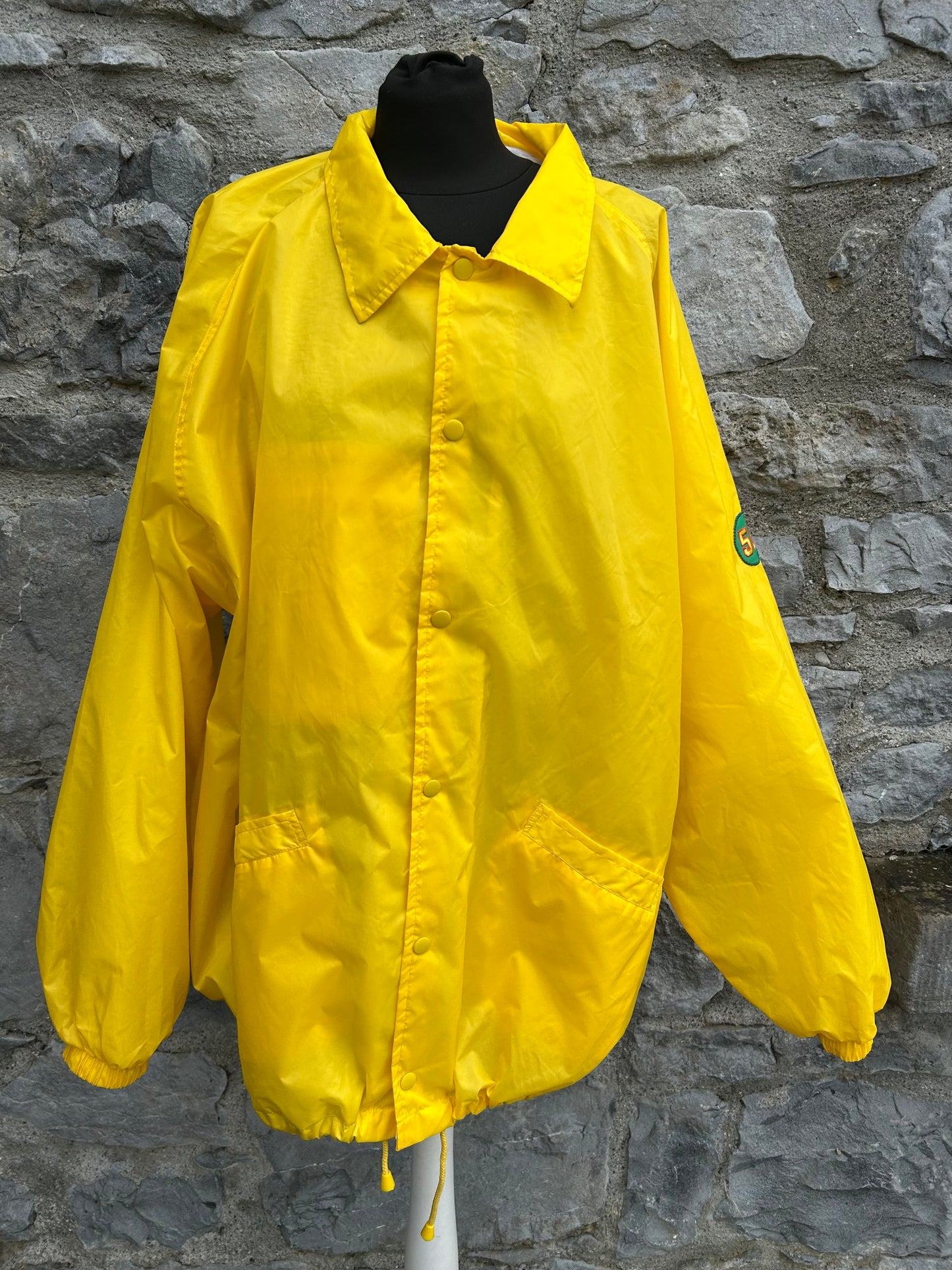 80s yellow waterproof jacket XL