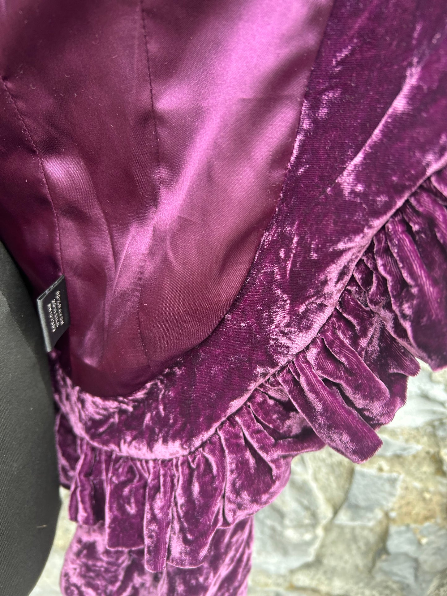 Y2K purple crushed velvet jacket uk 8-10