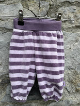 Load image into Gallery viewer, Stripy purple velour pants  0-1m (50-56cm)
