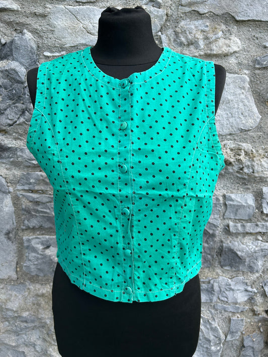 90s green spotty cropped top uk 6-8