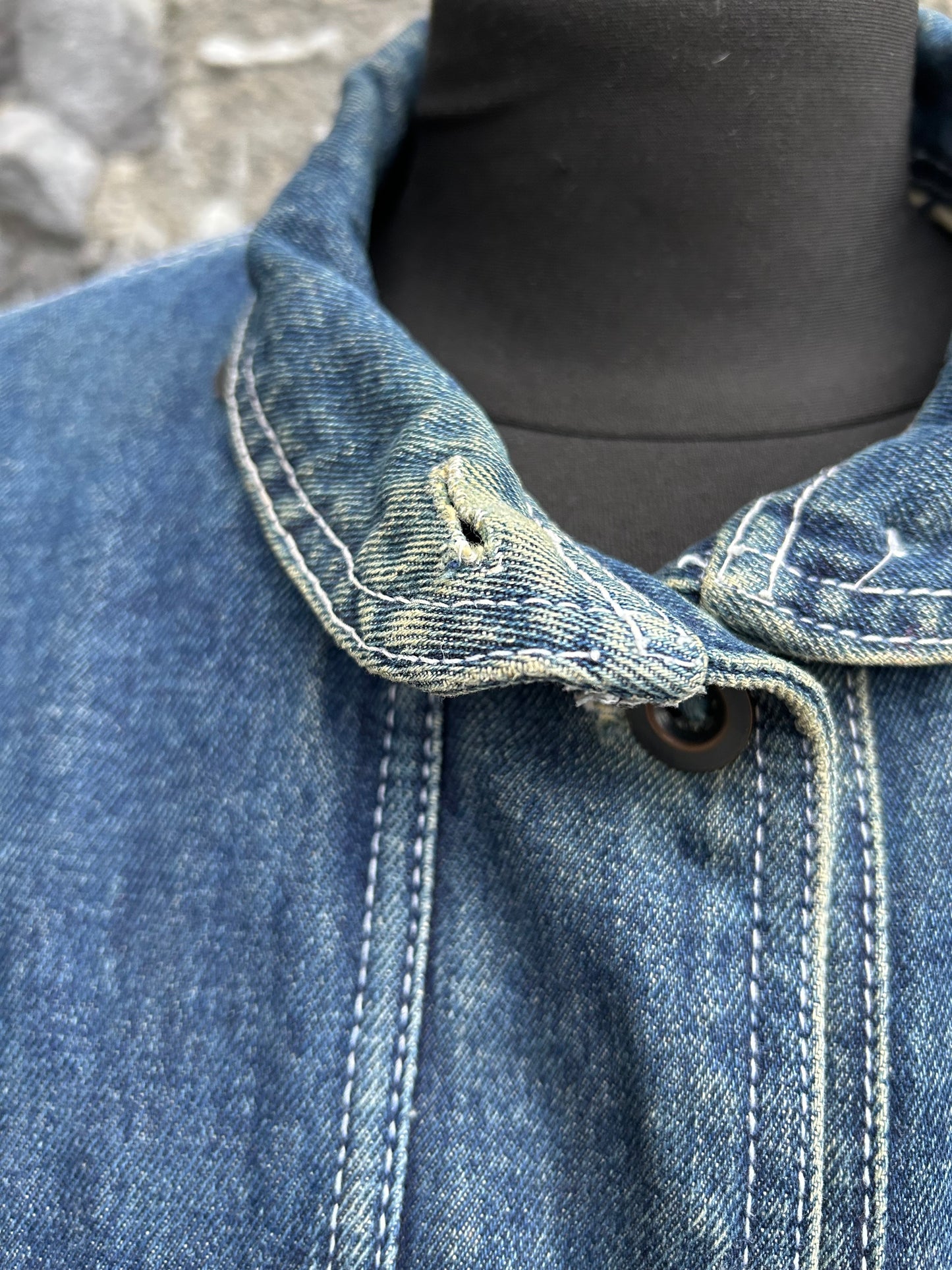 90s denim long jacket 13y (158cm)