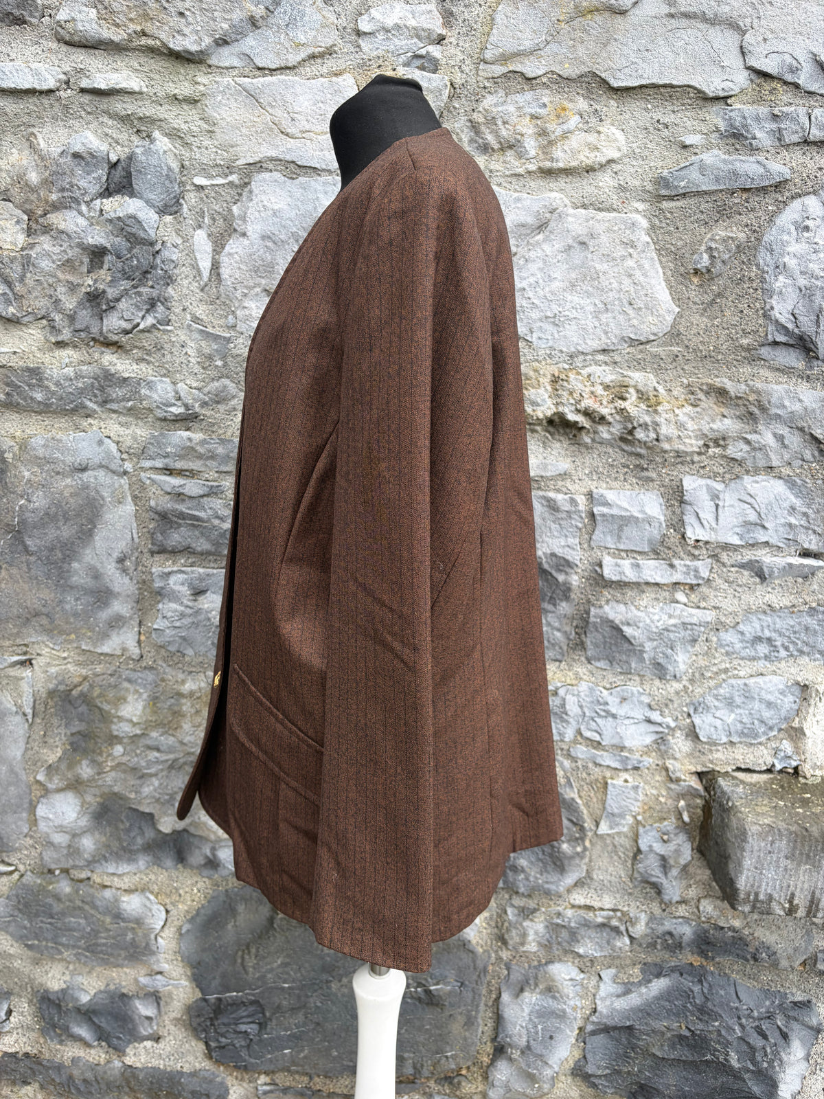 90s brown stripy jacket uk 14