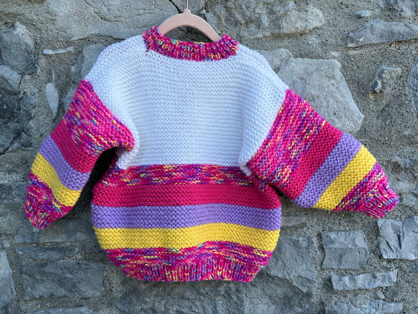 Pink&white stripy cardigan  3-4y (98-104cm)