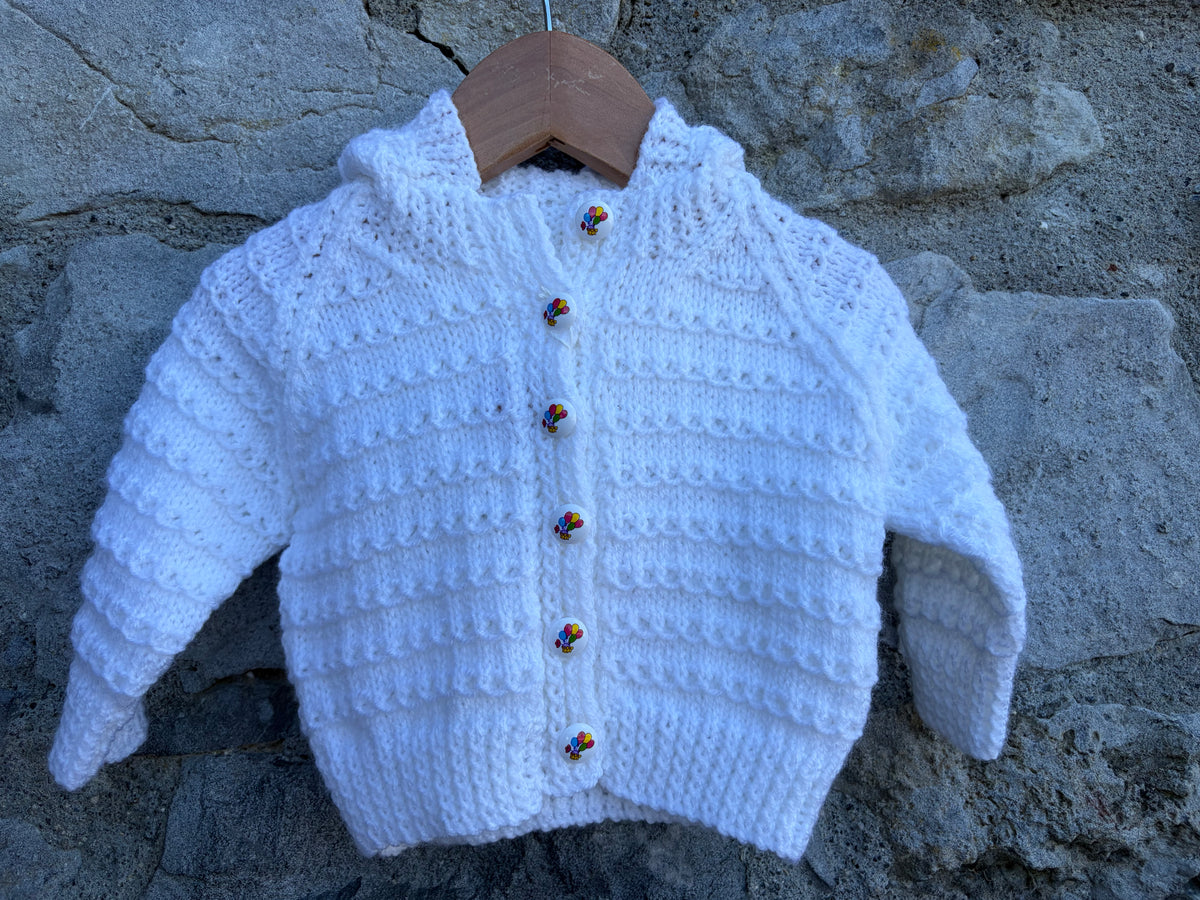 White hooded cardigan  3-6m (62-68cm)