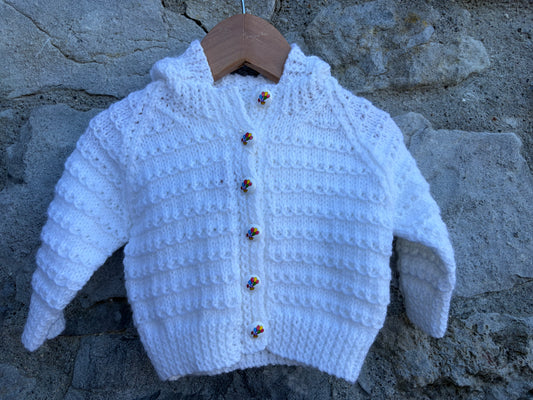 White hooded cardigan  3-6m (62-68cm)