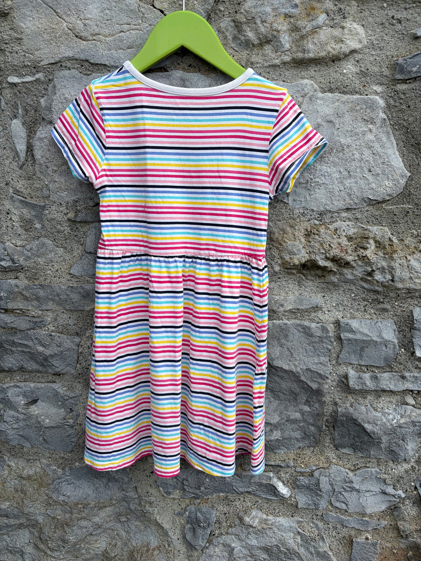 Rainbow skinny stripes dress  6-7y (116-122cm)