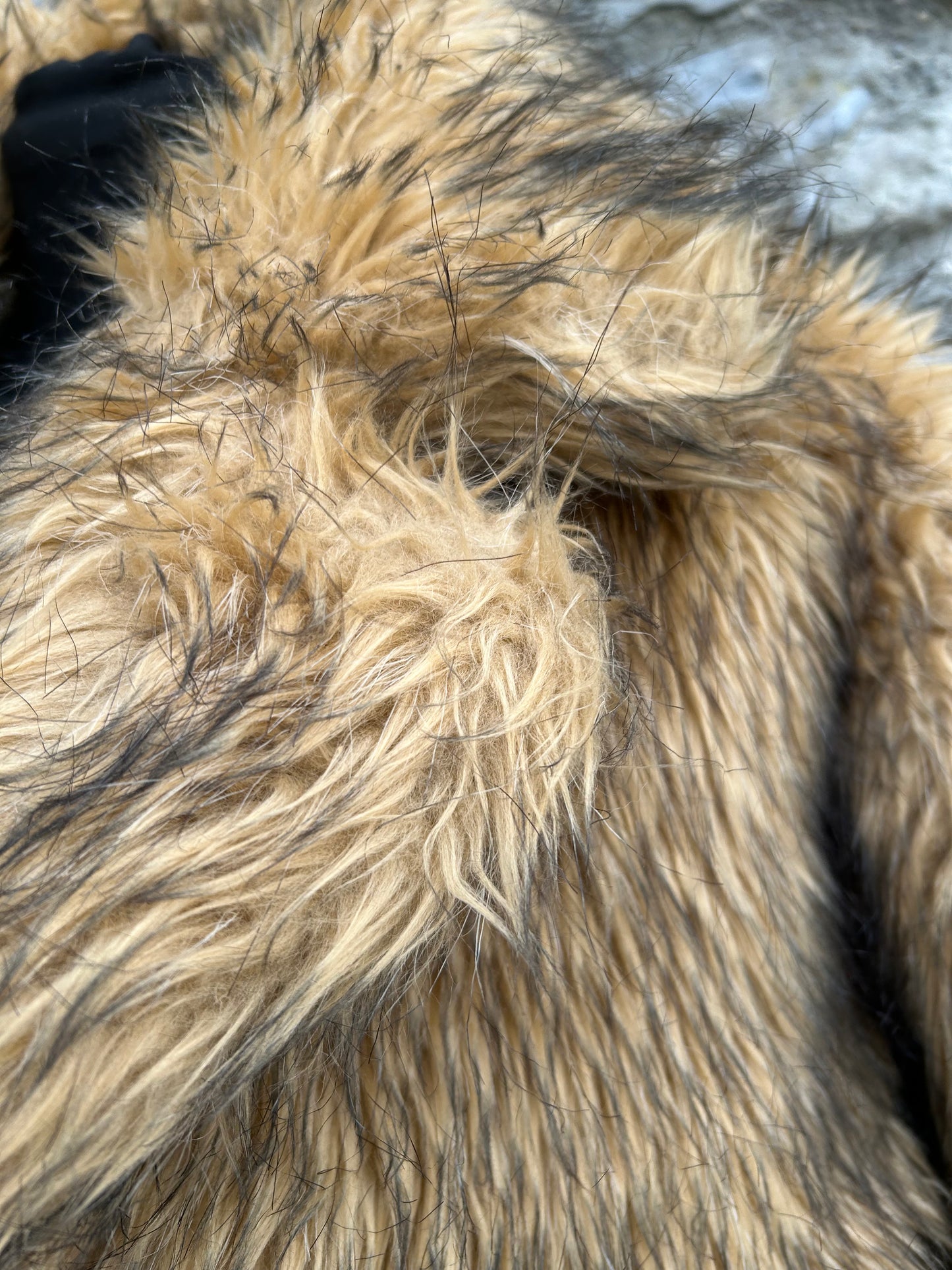 Y2K beige faux fur S/M