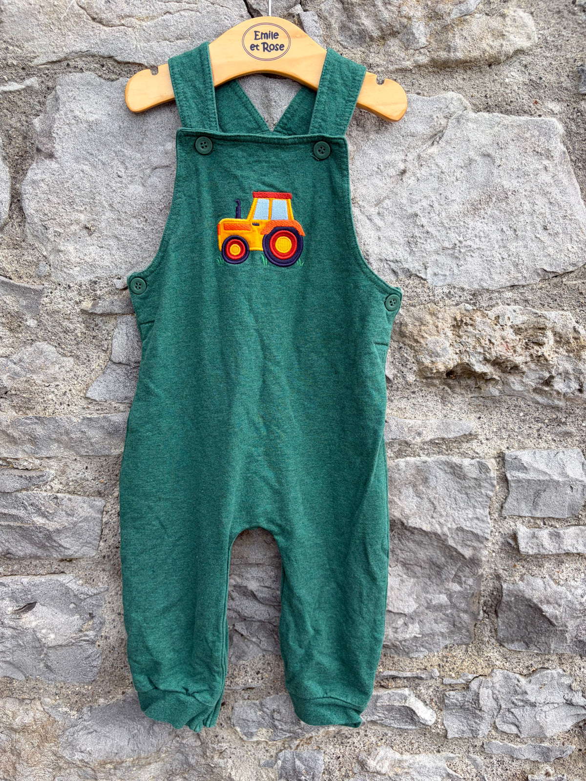 Tractor green dungarees  12-18m (80-86cm)
