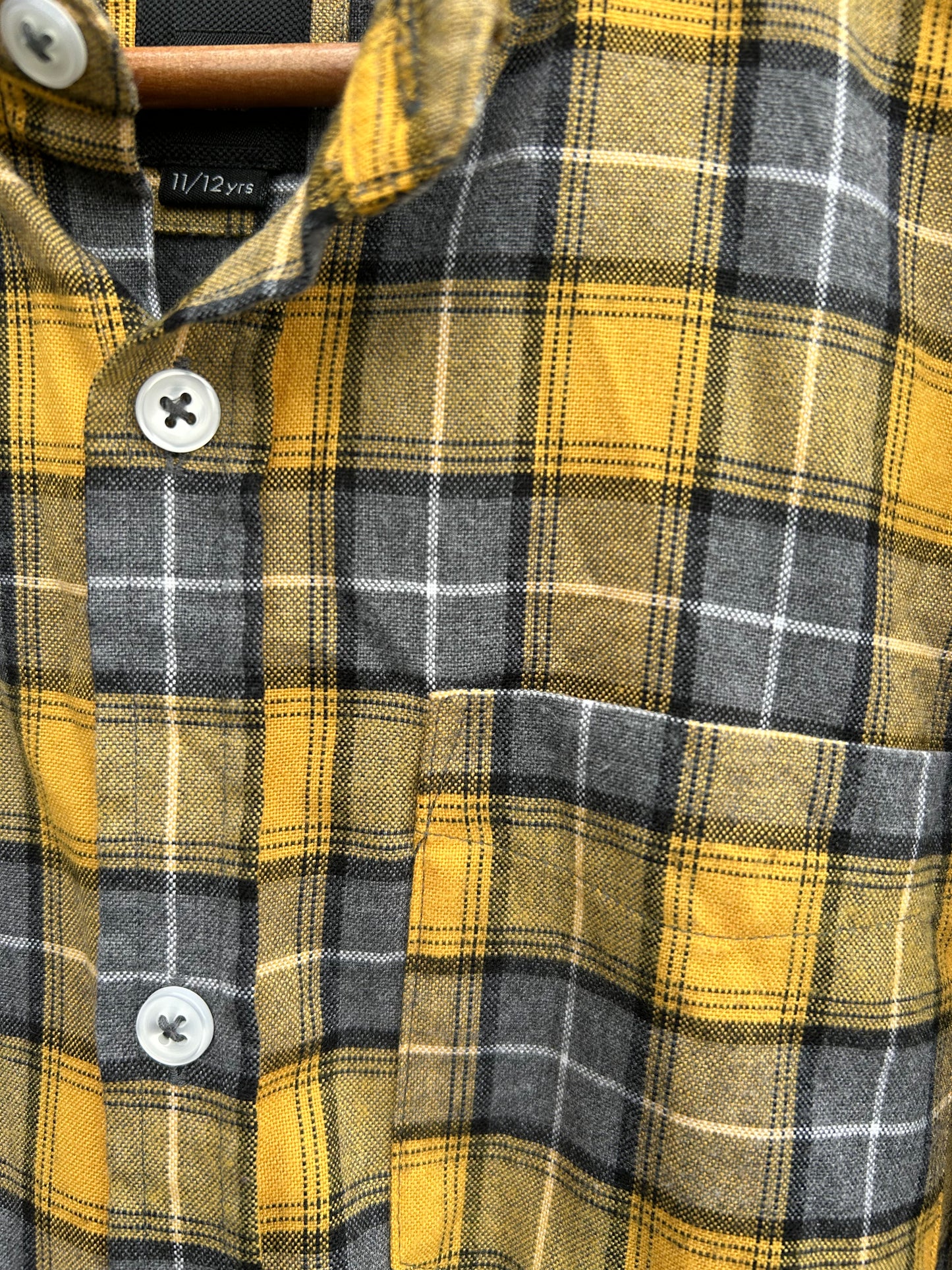 Yellow&grey check shirt 11-12y (146-152cm)