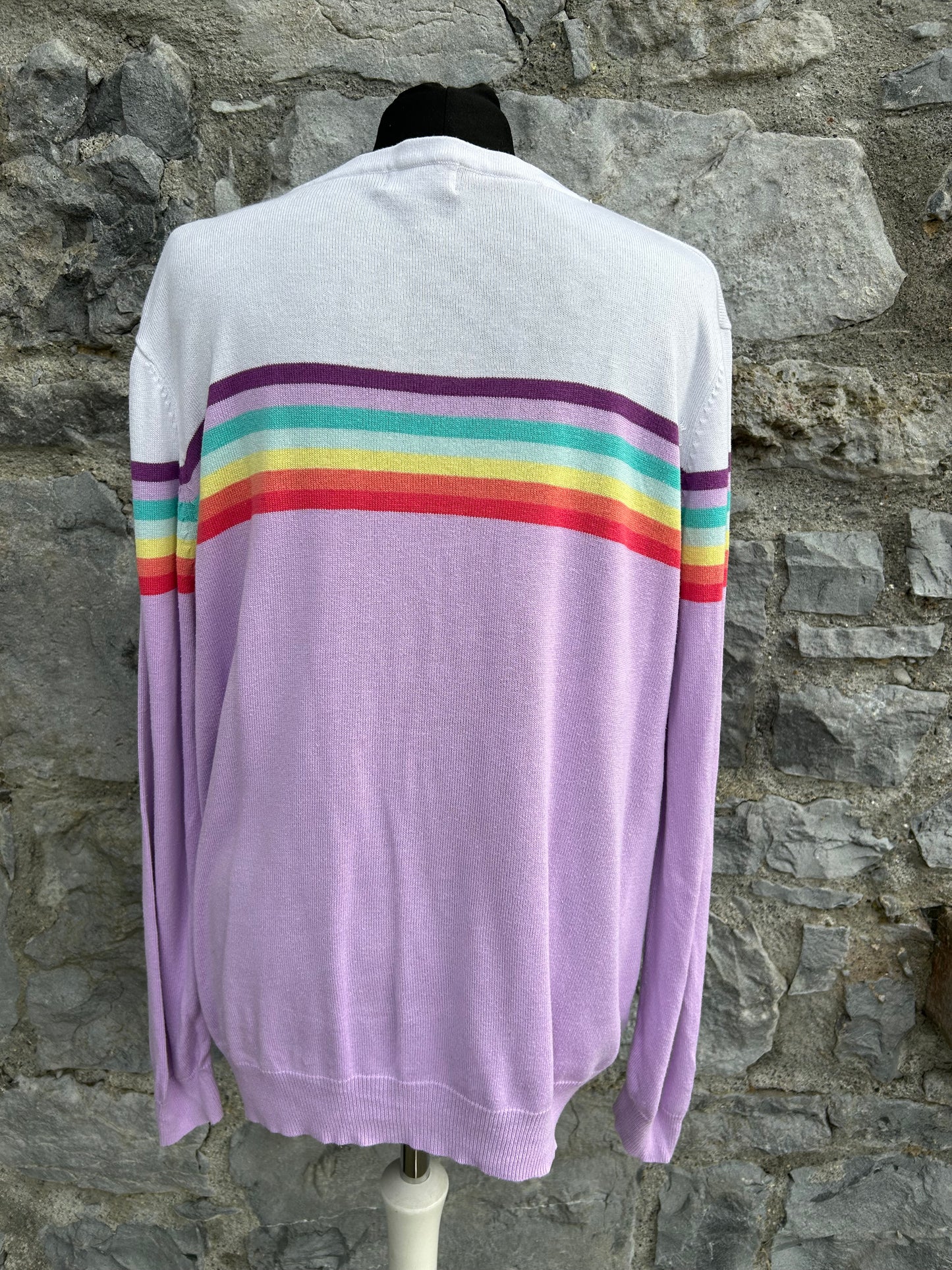 Pink&white rainbow jumper uk 16