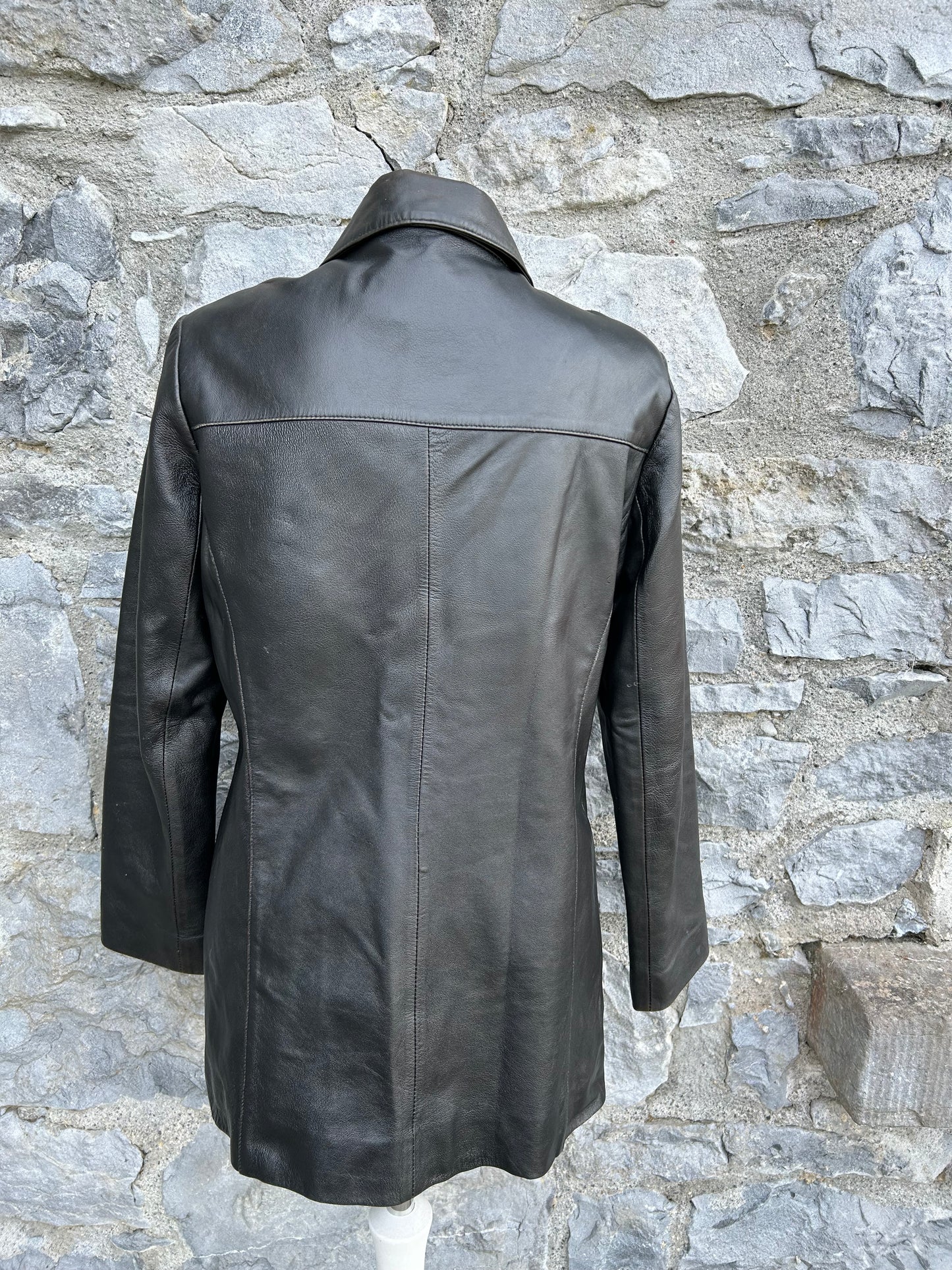 90s Black leather jacket uk 6-8